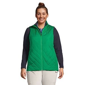 NWOT Land’s End Plus Size Puffer Vest- Kelly Green 2x